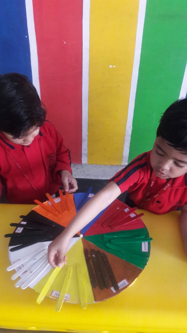 Colors activity of nursery kids