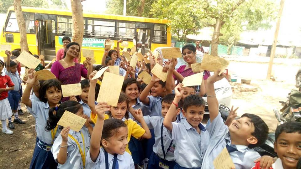 Students visit post office They posted letter to their Parents Main motto of this activity giving message to their parents please vote