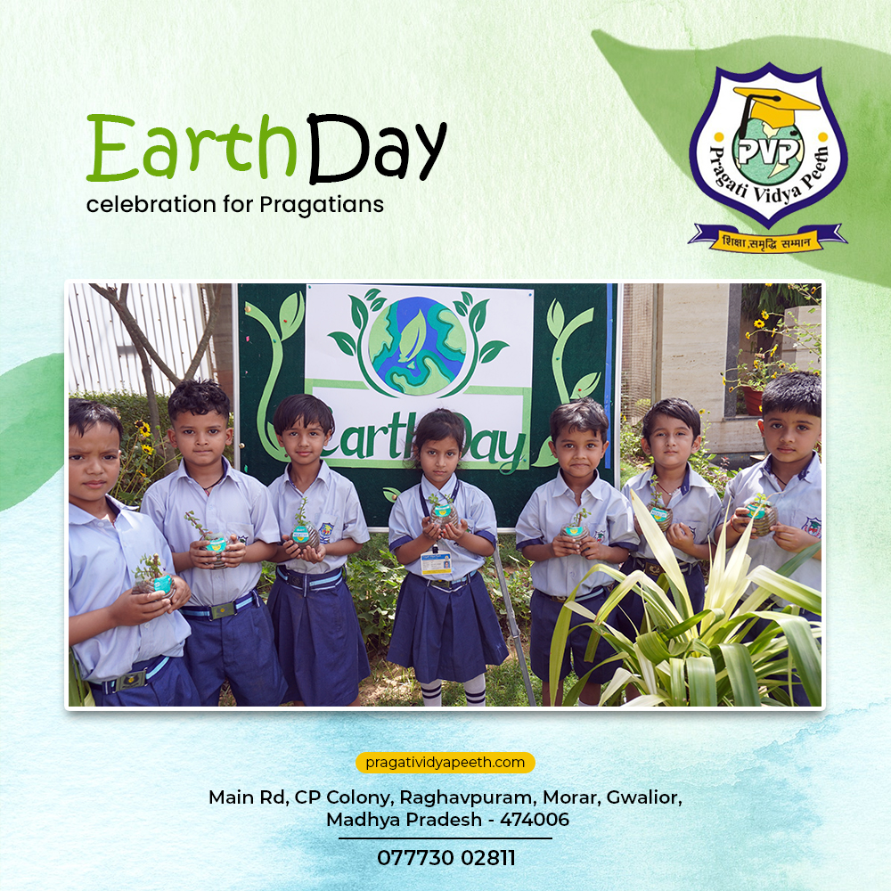 On the occasion of Earth Day with the theme Invest in our Planet Pragati Vidya Peeth organised different set of activities. They participated in poster making, watched documentaries and also did plantation while learning the meaning of recycle and resuse♻️ Our tinytots made head gear with their small handprint It was a valuable learning experience for all of them