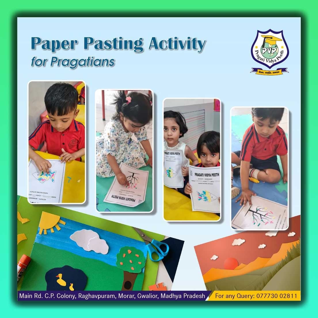 Paper Pasting Activity & Paint Your Expression Activity for Pragatians
